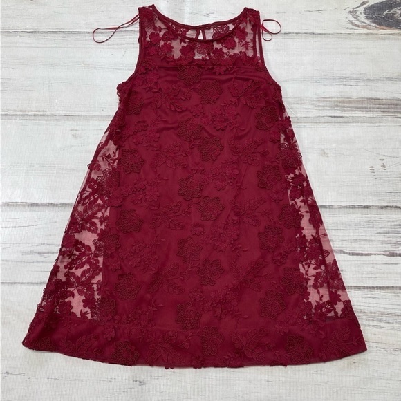 SIGNATURE ROBBIE BEE Dress NWT Red Lace Shift Size Small Petite SP - Picture 9 of 13